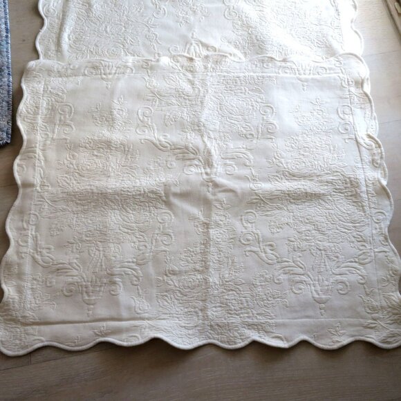 JCP Home Matelassé Quilted Pillow Shams 2 Standard Made in Portugal Pale Yellow - Picture 3 of 15